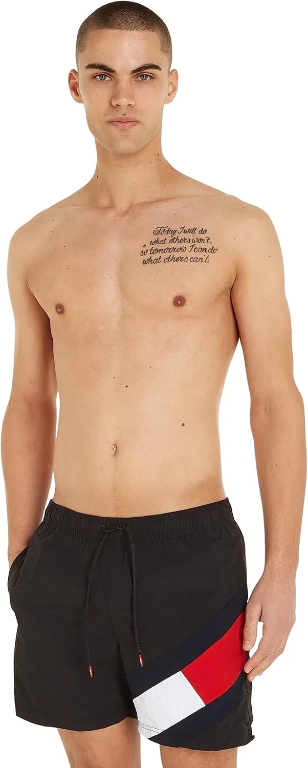 Tommy Hilfiger ▫️ Fato de banho para homem, tamanho médio, com cordão e perna média