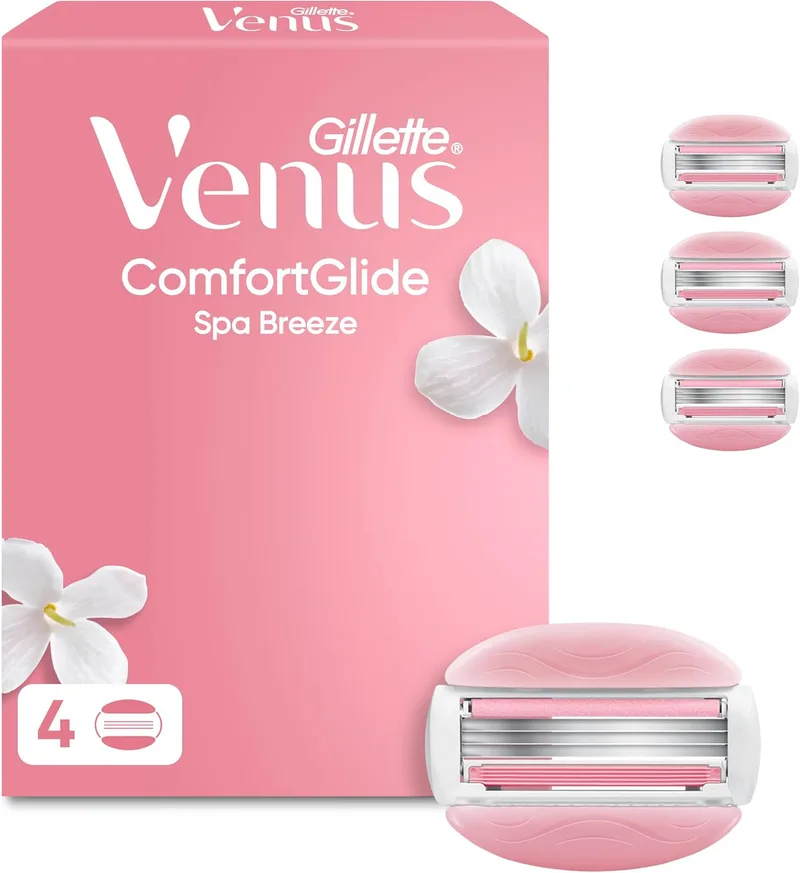 Gillette Venus ▫️ Lâminas de barbear ComfortGlide Spa Breeze, embalagem de 4