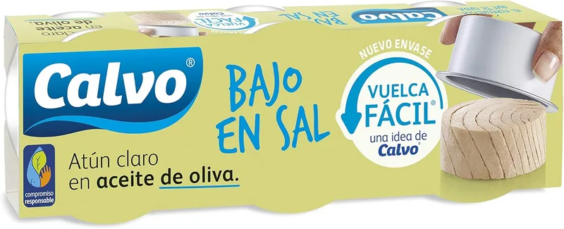 Calvo ▫️ Atum Ligeiro em Azeite Pacote Baixo Sal3 x 65g