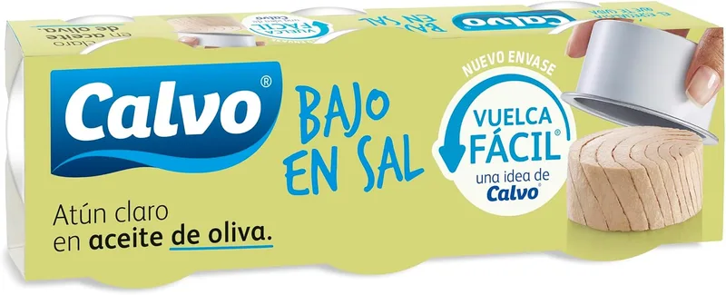 Calvo ▫️ Atum Claro em Azeite, com Baixo Teor de Sal, Embalagem de 3 x 65 g