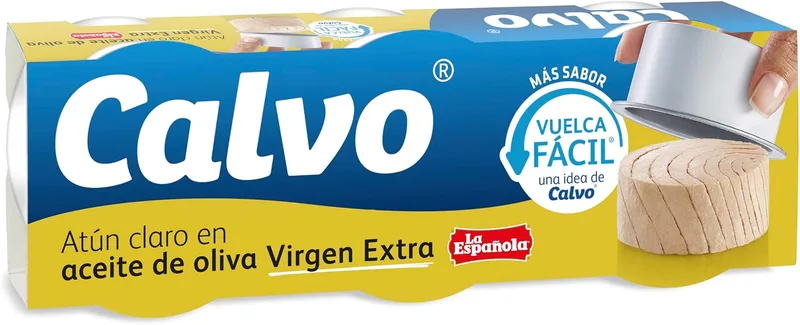 Calvo ▫️ Atum Claro em Azeite Virgem Extra, Embalagem de 3 x 65 g
