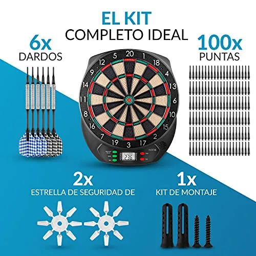 DartPro ▫️ O original - Alvo eletrónico - Alvo para 6 dardos [sem fios] - Inovadora máquina automática de dardos com 65 variantes - Jogo de dardos para 1 a 8 jogadores 2