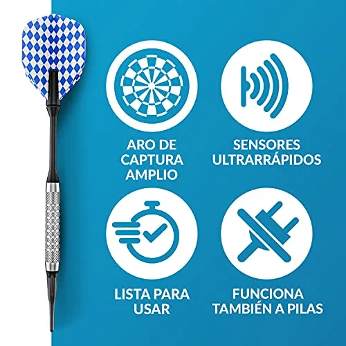 DartPro ▫️ O original - Alvo eletrónico - Alvo para 6 dardos [sem fios] - Inovadora máquina automática de dardos com 65 variantes - Jogo de dardos para 1 a 8 jogadores 4