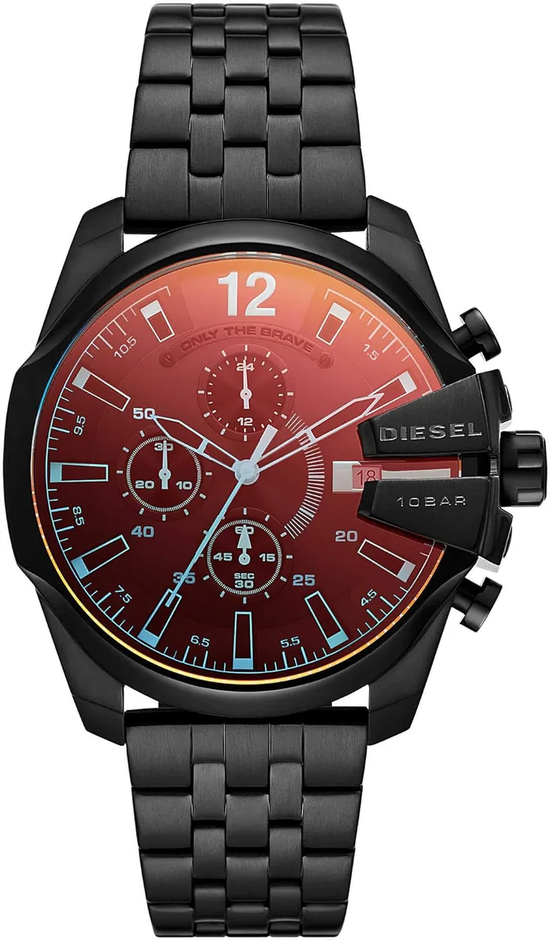 Relógio Diesel Baby Chief para homem, movimento cronógrafo com bracelete em silicone, aço ou pele