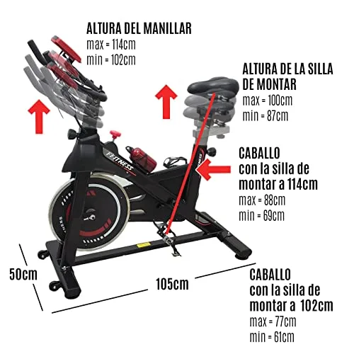 FFitness ▫️ Bicicleta estática para treino em casa, com suporte para smartphone, função cardiovascular e volante de inércia de 6 kg. 6