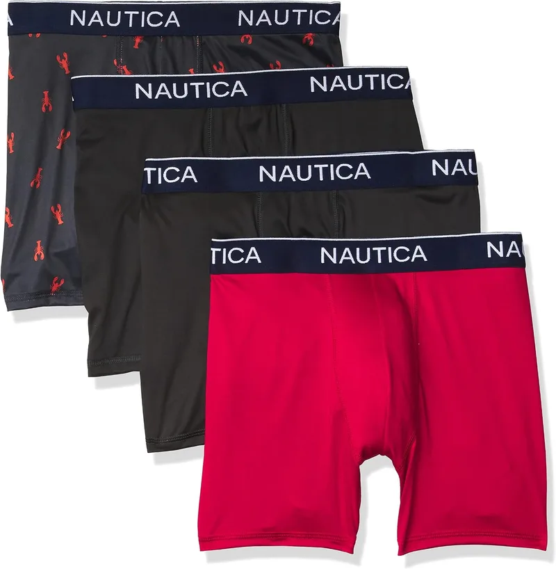 Nautica ▫️ Conjunto de 4 Micro Boxer Brief - Roupa interior masculina (Conjunto de 4)