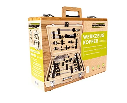 Mannesmann ▫️ Brüder Werkzeuge M29002 - Maleta de ferramentas (108 peças, bambu) 2