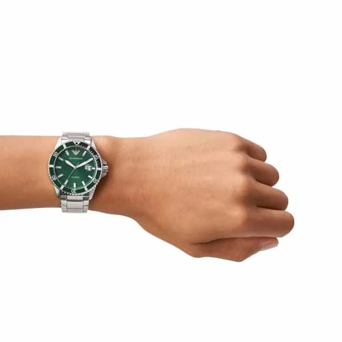 Emporio Armani ▫️ Relógio para homem, movimento de quartzo e caixa de 42 mm com bracelete em aço inoxidável, pele ou silicone 2
