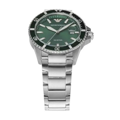 Emporio Armani ▫️ Relógio para homem, movimento de quartzo e caixa de 42 mm com bracelete em aço inoxidável, pele ou silicone 4
