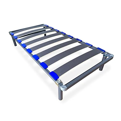 DUÉRMETE ONLINE ▫️ Base de cama desmontável KAMAKIT com estrutura reforçada de 40 x 30 mm, estabilidade e firmeza, montagem fácil, tubos de aço de 30 x 40 mm, pintura epóxi cinzenta, 90 x 200 6