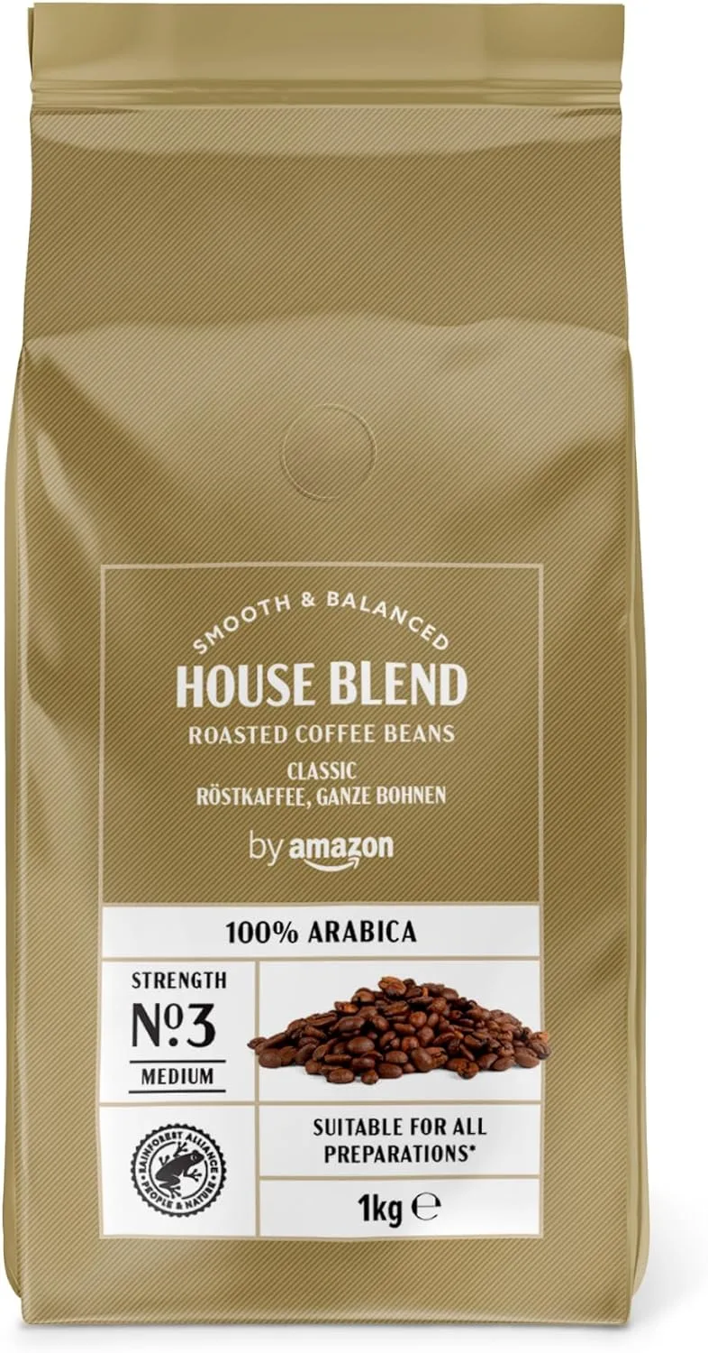 by Amazon ▫️ da Amazon Café em Grão Natural, 100% arábica, torra média, 1 kg - certificados pela Rainforest Alliance