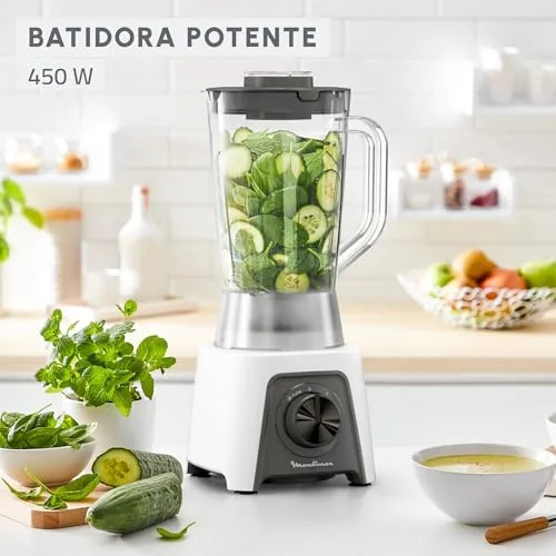 Moulinex ▫️ Blendeo+, Liquidificador de copo de 450 W, jarro de 1,5 L, branco 2