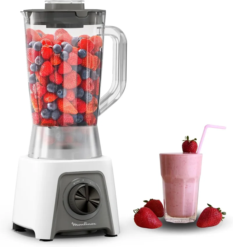 Moulinex ▫️ Blendeo+, Liquidificador de copo de 450 W, jarro de 1,5 L, branco