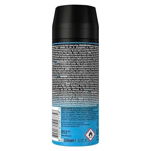 AXE ▫️ Desodorizante em aerossol para homem Bodyspray Ice Chill 150 ml - Embalagem de 6 3