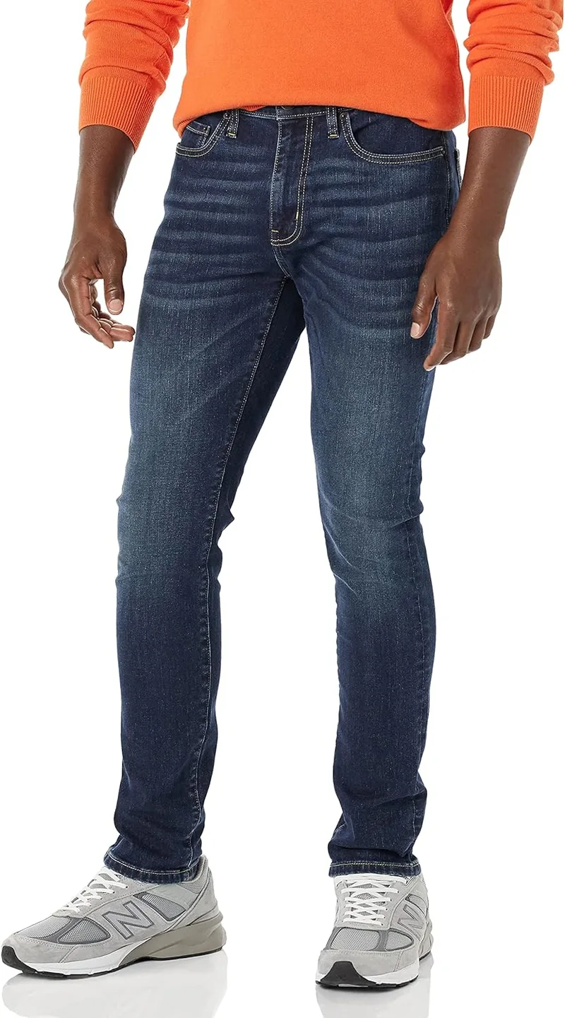 Amazon Essentials ▫️ Calças de ganga justas para homem, muito elásticas