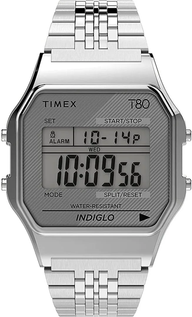 Timex ▫️ Relógio digital unissexo T80 com bracelete em aço inoxidável