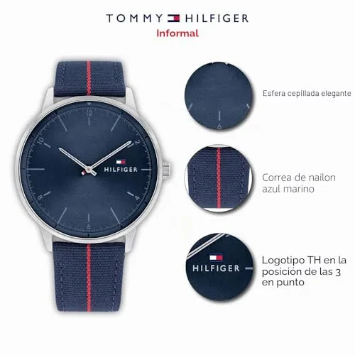 Tommy Hilfiger ▫️ Relógio analógico de quartzo para homem com bracelete em nylon azul-marinho - 1791844 5