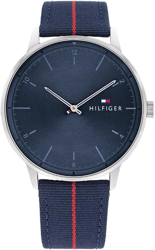 Tommy Hilfiger ▫️ Relógio analógico de quartzo para homem com bracelete em nylon azul-marinho - 1791844