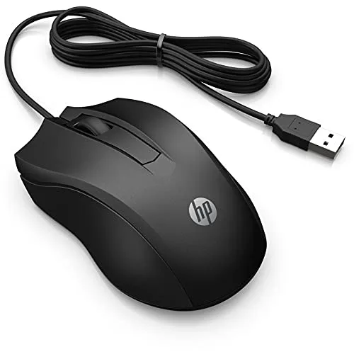 HP ▫️ 100 - Rato com fio (1600 PPP, 2 botões e roda de deslocamento, ligação por cabo USB, Windows), cor preta 4