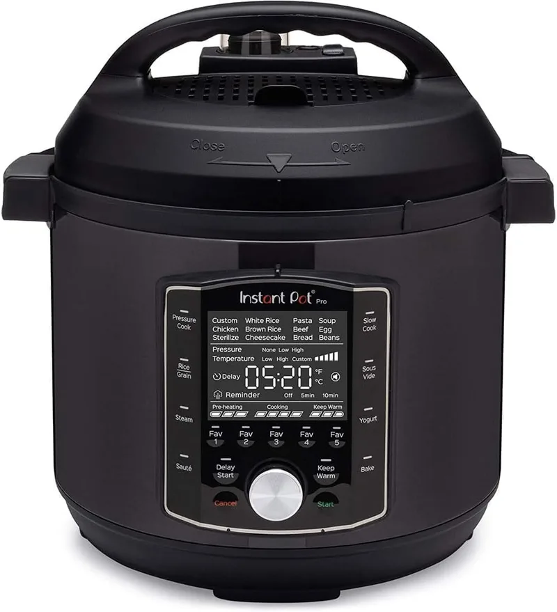 Instant Pot ▫️ Multicozedor Elétrico Pro 10 em 1, 1200 W, 5,7 L – Panela de pressão, cozedura lenta, panela de arroz, panela a vapor, refogado, esterilizador, máquina de iogurte, sous vide – Aço inoxidável preto