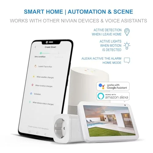 NIVIAN ▫️ Tomada Inteligente – Wi-Fi – Proteção contra sobretensão e controlo do consumo energético – Aplicação Tuya (tomada inteligente) 6