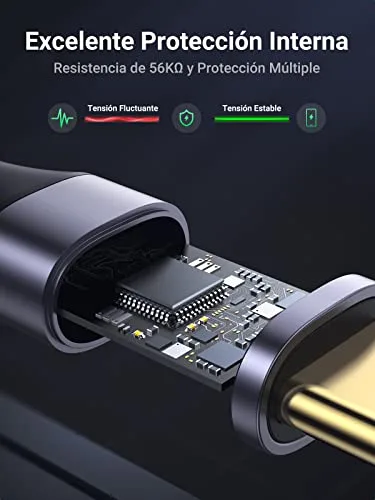 UGREEN ▫️ Cabo USB-C USB 3.0 5 Gbps 3 A Carregamento Rápido Trançado em Nylon (1 m) 4