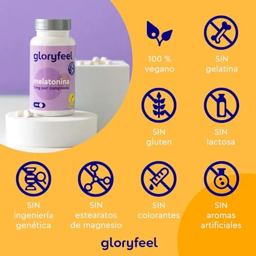 Gloryfeel ▫️ Melatonina 400 Comprimidos (+1 ano), Doses elevadas, Para dormir bem 2