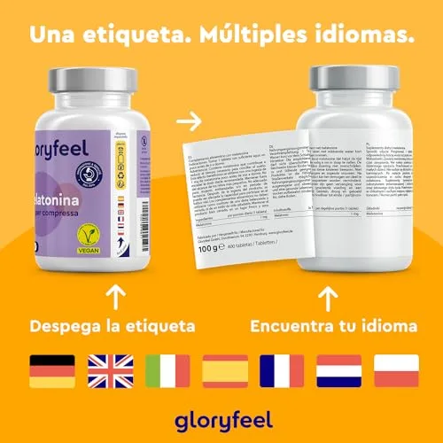 Gloryfeel ▫️ Melatonina 400 Comprimidos (+1 ano), Doses elevadas, Para dormir bem 5
