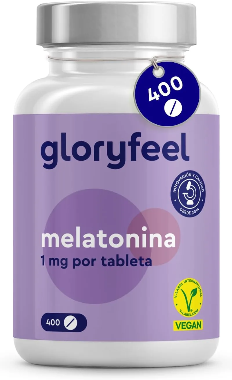 Gloryfeel ▫️ Melatonina 400 Comprimidos (+1 ano), Doses elevadas, Para dormir bem