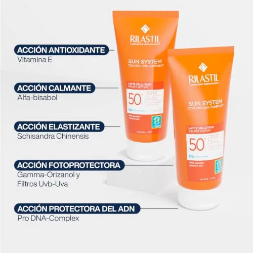 Rilastil ▫️ Sun System Velluto, Protetor Solar Corporal FPS 50+, 200 ml 2