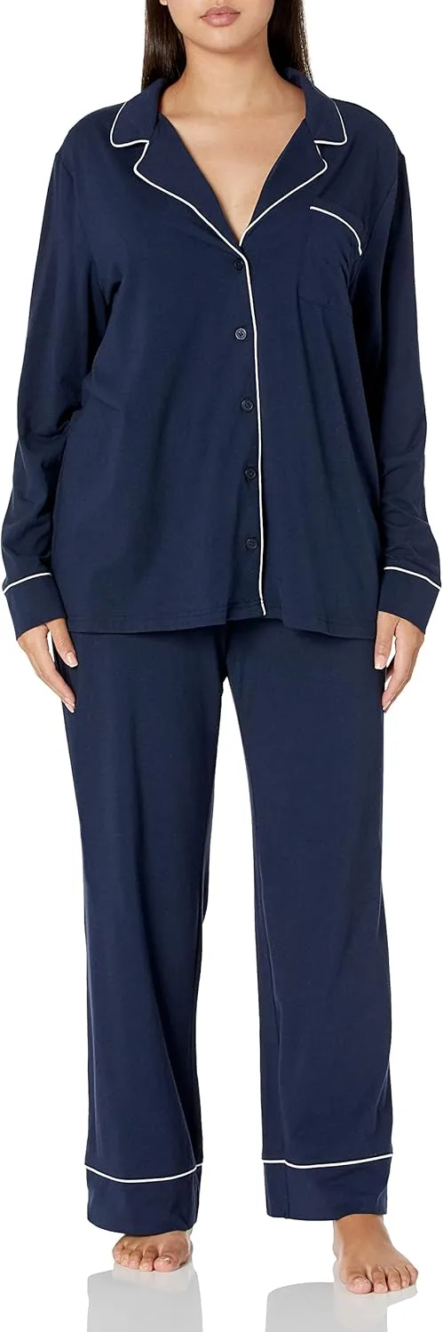 Amazon Essentials ▫️ Conjunto de camisa de manga comprida e calças compridas de algodão modal para mulher