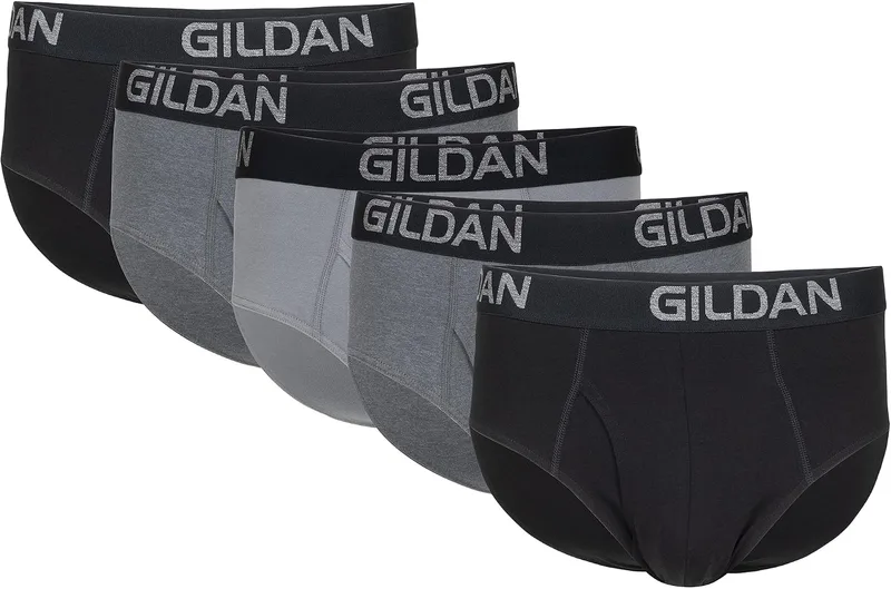 Gildan ▫️ Cuecas justas Cotton Stretch para homem (conjunto de 5)