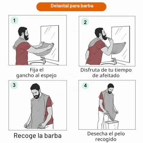 xiaocai ▫️ Avental masculino para barba, barbear, impermeável, não pegajoso 4
