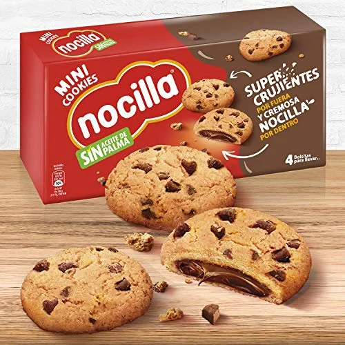 Nocilla ▫️ Mini Cookies, Original, Mini-bolachas com gotas de chocolate, recheadas com Original, sem óleo de palma - 160 g () 4