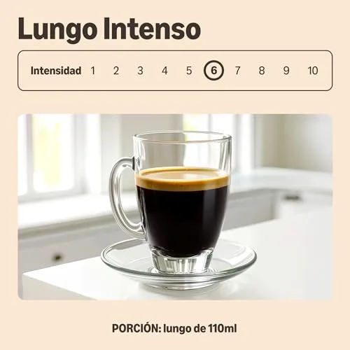 by Amazon ▫️ da Amazon: Cápsulas de café «Lungo Intenso» em plástico, compatíveis com Nespresso, torra média, 100 unidades (2 embalagens de 50), certificadas pela Rainforest Alliance 4