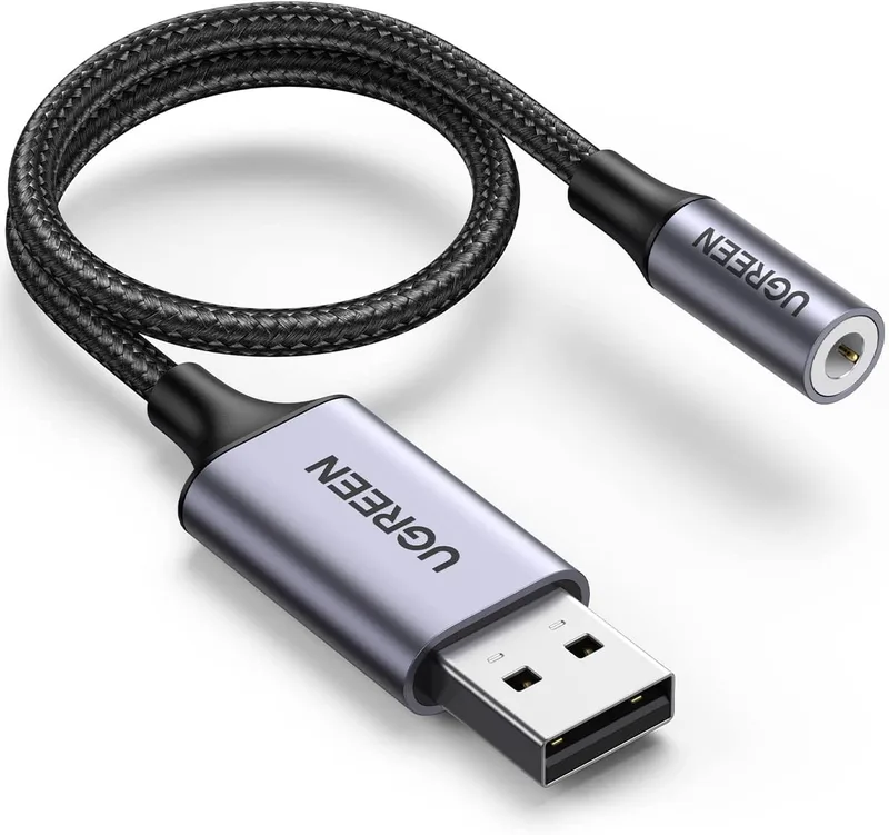 UGREEN ▫️ Adaptador de áudio USB para conector de 3,5 mm - Placa de som