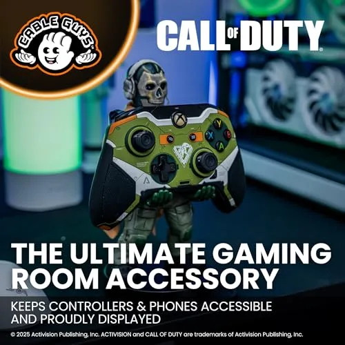 Cableguys ▫️ Call of Duty Ghost Warzone Suporte para Comando e Telemóvel - Figuras, Suporte para telemóvel e comando, compatível com Xbox, PlayStation e a maioria dos comandos padrão, Acessórios para secretária de jogos 2