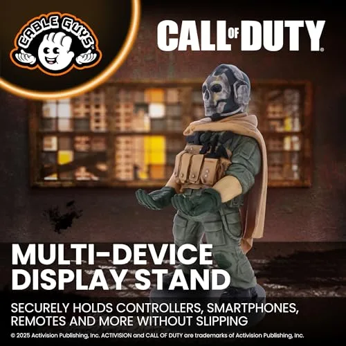 Cableguys ▫️ Call of Duty Ghost Warzone Suporte para Comando e Telemóvel - Figuras, Suporte para telemóvel e comando, compatível com Xbox, PlayStation e a maioria dos comandos padrão, Acessórios para secretária de jogos 3