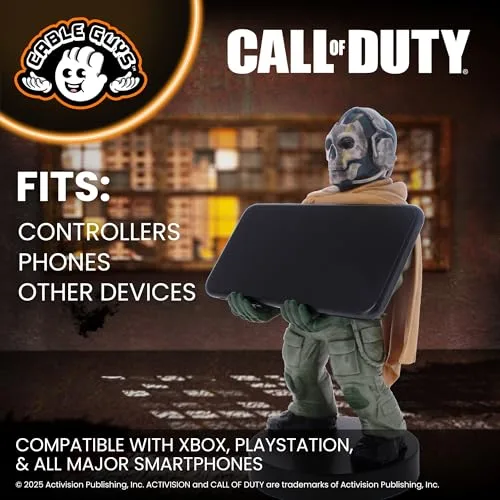 Cableguys ▫️ Call of Duty Ghost Warzone Suporte para Comando e Telemóvel - Figuras, Suporte para telemóvel e comando, compatível com Xbox, PlayStation e a maioria dos comandos padrão, Acessórios para secretária de jogos 5