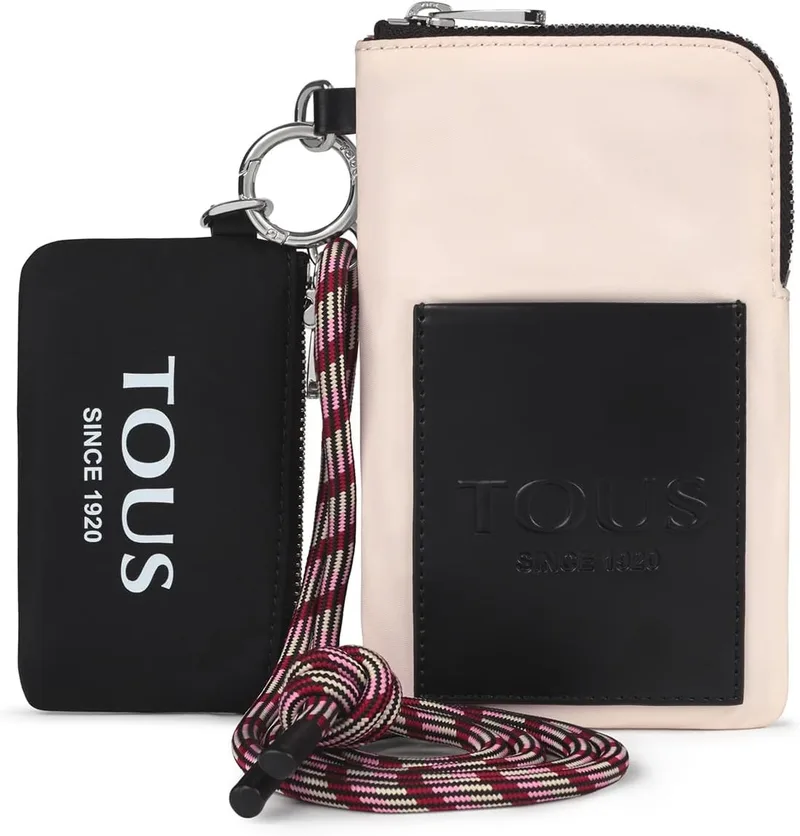 TOUS ▫️ Empire Capa para telemóvel e mini bolsa de toilette em tons de nude e preto