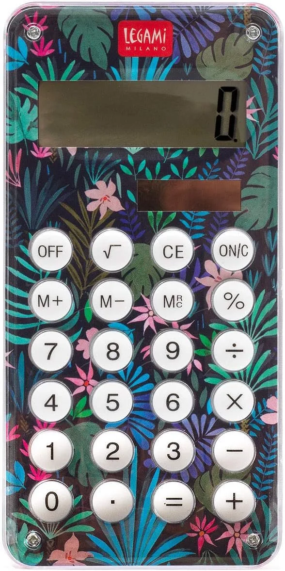 Legami ▫️ Calculadora, Sistema Two Way Power: Fornece energia mesmo em sessões sem luz, 6 x 12,5 cm, desliga-se automaticamente após 6 minutos de inatividade, pilha incluída