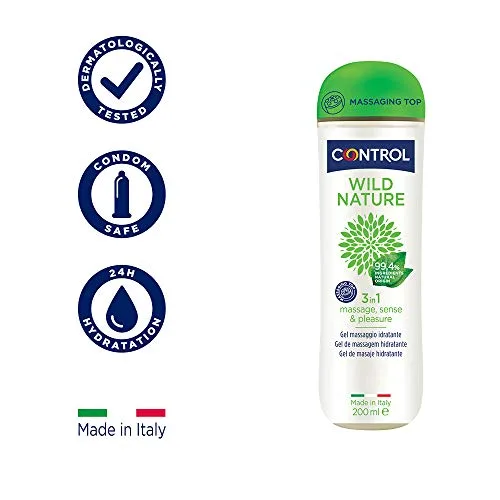 CONTROL ▫️ Natural, Conjunto de preservativos Nature e Gel de Massagem Wild 3 em 1, 99,4% de ingredientes naturais - 24 preservativos 5