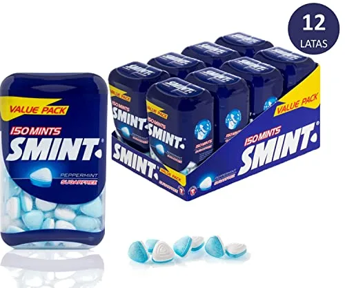 Smint ▫️ Frasco Sabor a Menta, Pastilhas Sem Açúcar, Embalagem de 8 unidades 2