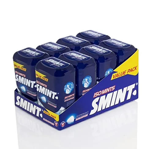 Smint ▫️ Frasco Sabor a Menta, Pastilhas Sem Açúcar, Embalagem de 8 unidades 3