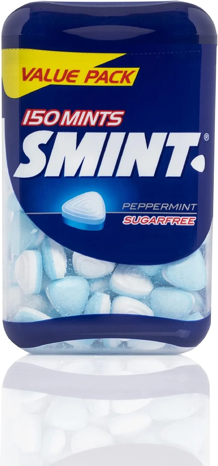 Smint ▫️ Frasco Sabor a Menta, Pastilhas Sem Açúcar, Embalagem de 8 unidades