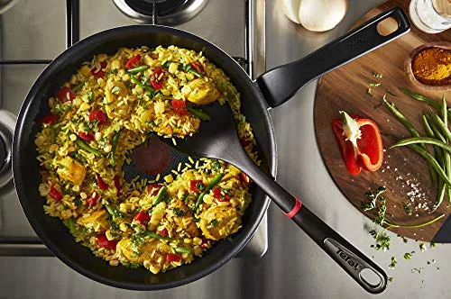 Tefal ▫️ C38506 XL Force - Frigideira de 28 cm, revestimento antiaderente, resistente, indicador térmico, base difusora, formato extragrande, pega estável, cor preta 4