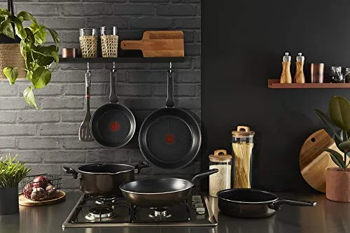 Tefal ▫️ C38506 XL Force - Frigideira de 28 cm, revestimento antiaderente, resistente, indicador térmico, base difusora, formato extragrande, pega estável, cor preta 5
