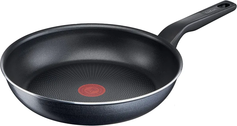 Tefal ▫️ C38506 XL Force - Frigideira de 28 cm, revestimento antiaderente, resistente, indicador térmico, base difusora, formato extragrande, pega estável, cor preta