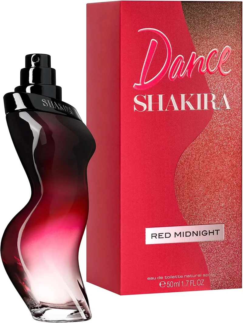 Shakira ▫️ Perfumes, Dance Red Midnight by for Women, Longa duração, Fragrância elegante, sexy e feminina, Notas doces e ousadas, Ideal para uso diário, 50 ml