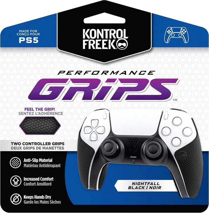 KontrolFreek ▫️ Punhos Performance para o comando da PlayStation 5 (PS5) (Nightfall Black)